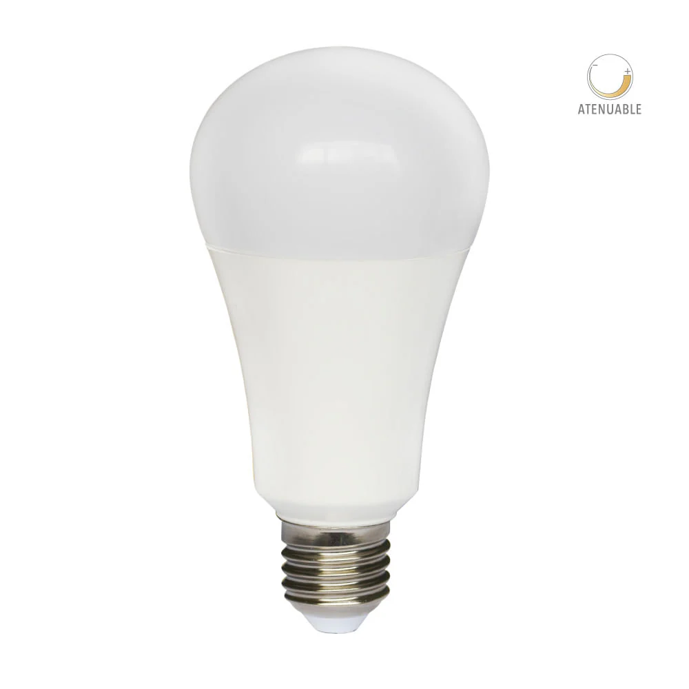 Foco LED A19, 15 W, Luz de Día, Base E27, Atenuable