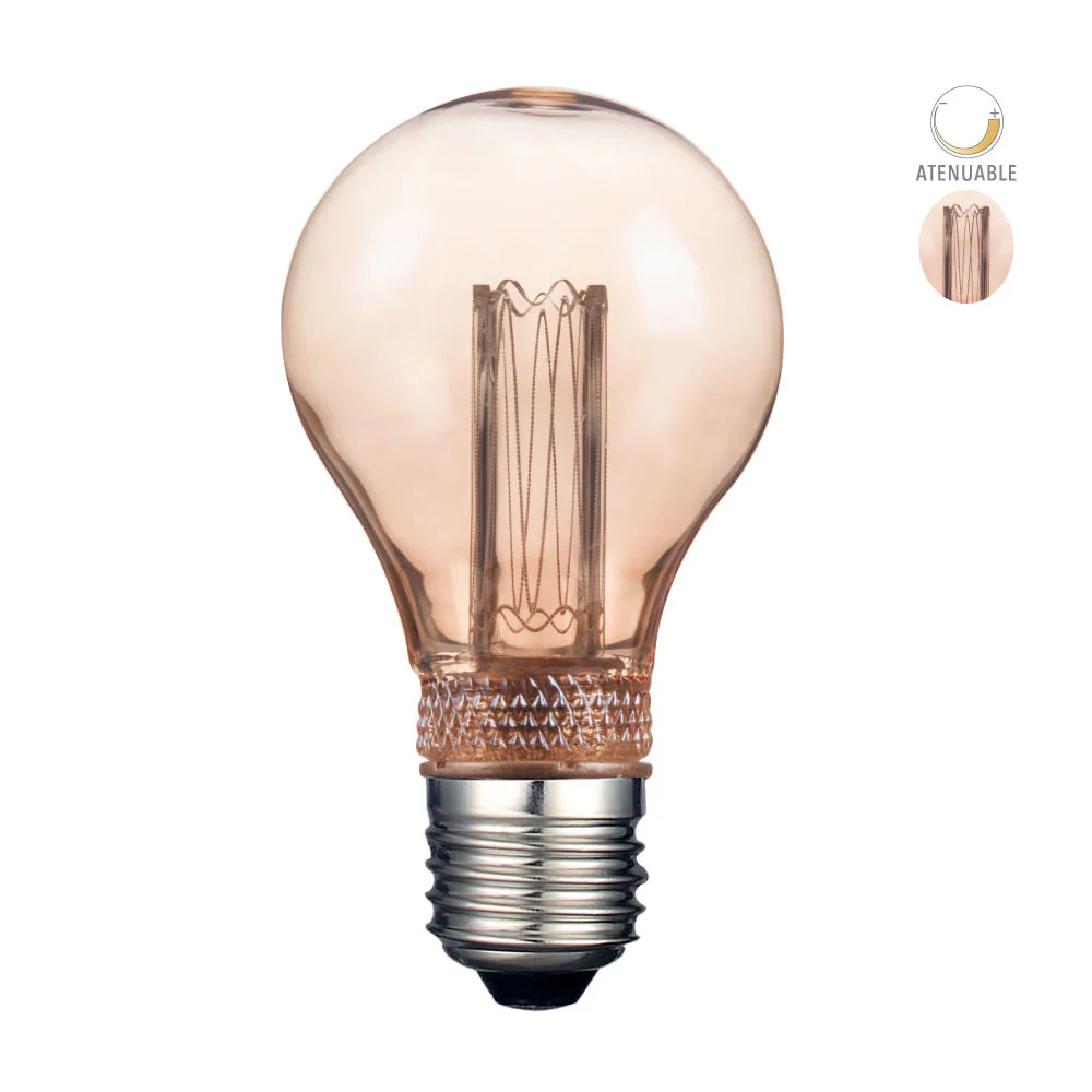 Foco A19 LED Vintage, 2.3 W, Luz Suave Cálida, Base E27, Atenuable