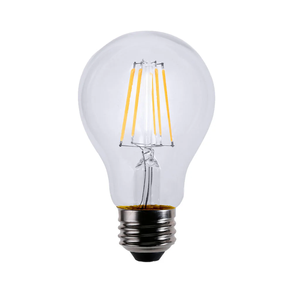 Foco LED A19 de Filamento, 7 W, Luz Suave Cálida, Base E27, Iluminación 360°, No atenuable
