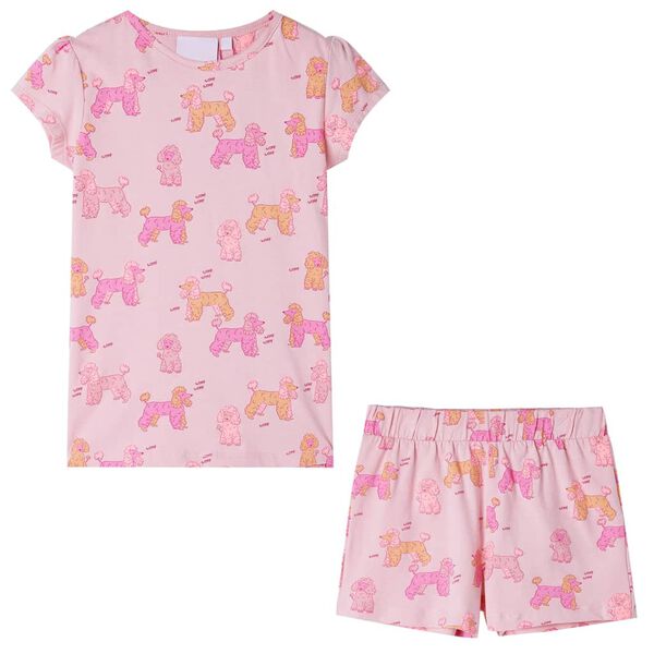 Pijama infantil de manga corta rosa claro 116 116 (5-6 años)