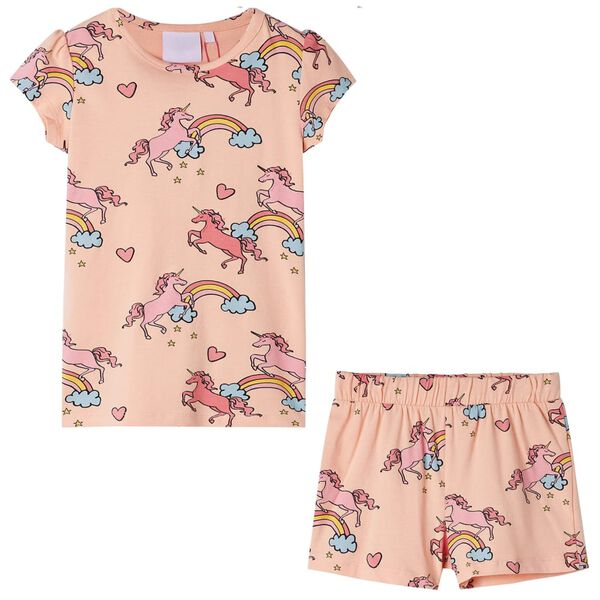 Pijama infantil de manga corta naranja claro 140 140 (9-10 años)