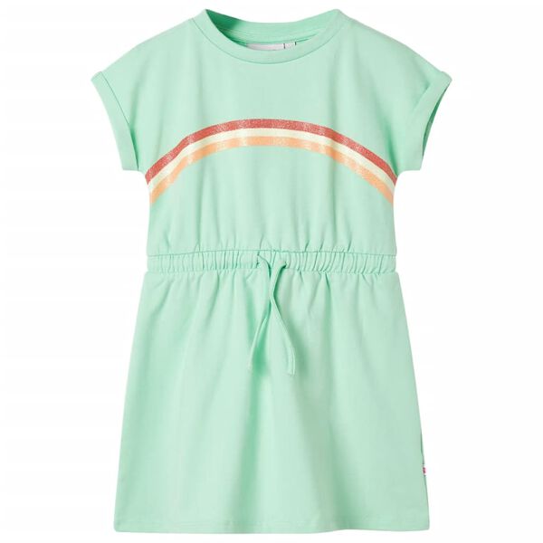 Vestido infantil con cordón verde chillón 104 Verde 104 (3-4 años)