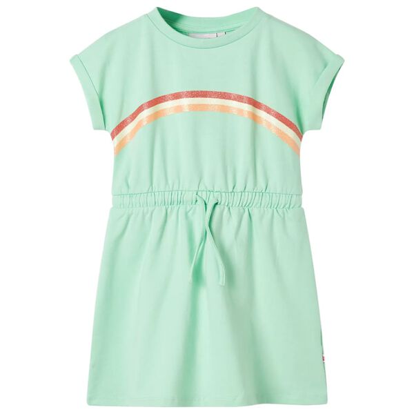 Vestido infantil con cordón verde chillón 116 Verde 116 (5-6 años)