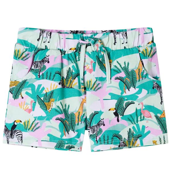 Pantalones cortos infantiles con cordón menta claro 92 92 (1,5 – 2 años)