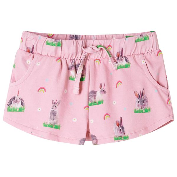 Pantalones cortos infantiles con cordón rosa claro 128 128 (7-8 años)