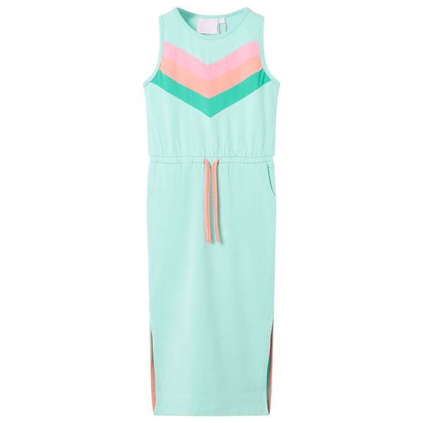 Vestido infantil con cordón menta claro 128 128 (7-8 años)