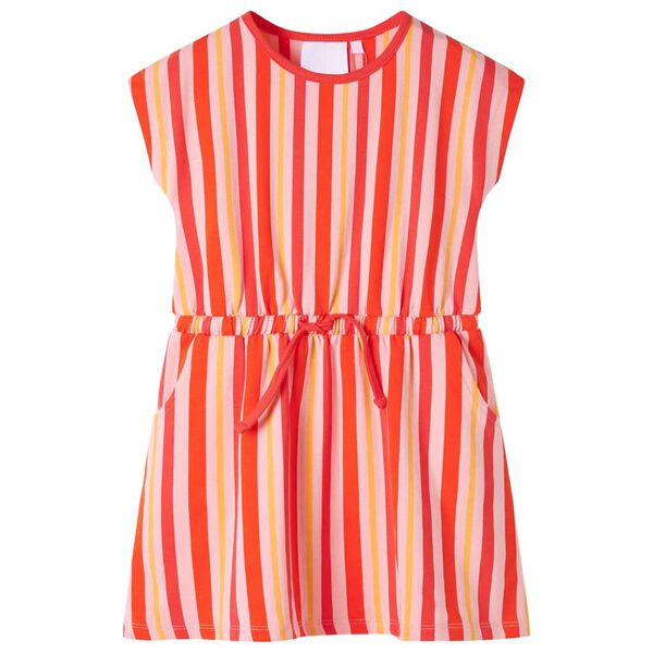 Vestido infantil con cordón rosa y rojo 128 128 (7-8 años)