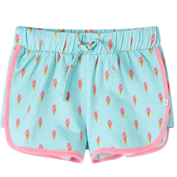 Pantalones cortos infantiles con cordón menta claro 104 104 (3-4 años)