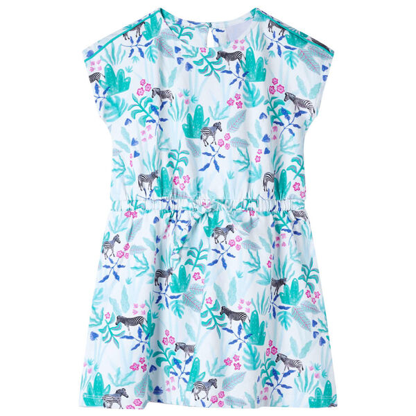 Vestido infantil color crudo y verde menta oscuro 104 104 (3-4 años)