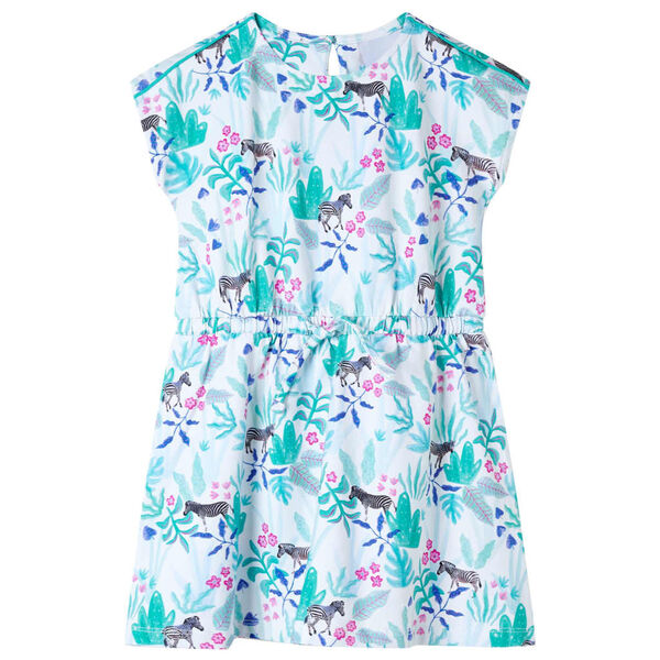 Vestido infantil color crudo y verde menta oscuro 116 116 (5-6 años)