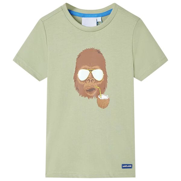 Camiseta de manga corta infantil caqui claro 116 Caqui 116 (5-6 años)