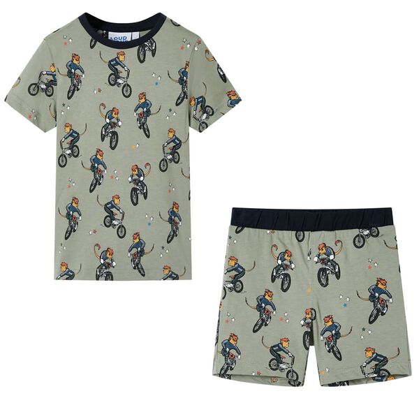 Pijama de manga corta infantil caqui claro 116 116 (5-6 años)