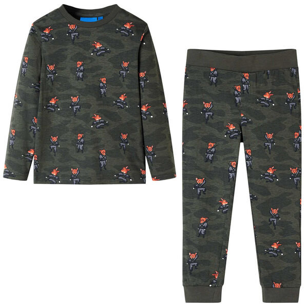 Pijama infantil de manga larga caqui 116 116 (5-6 años)