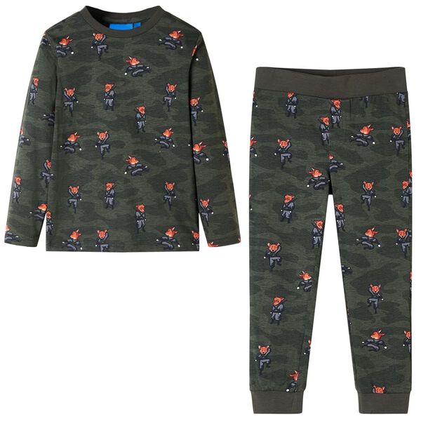 Pijama infantil de manga larga caqui 140 140 (9-10 años)