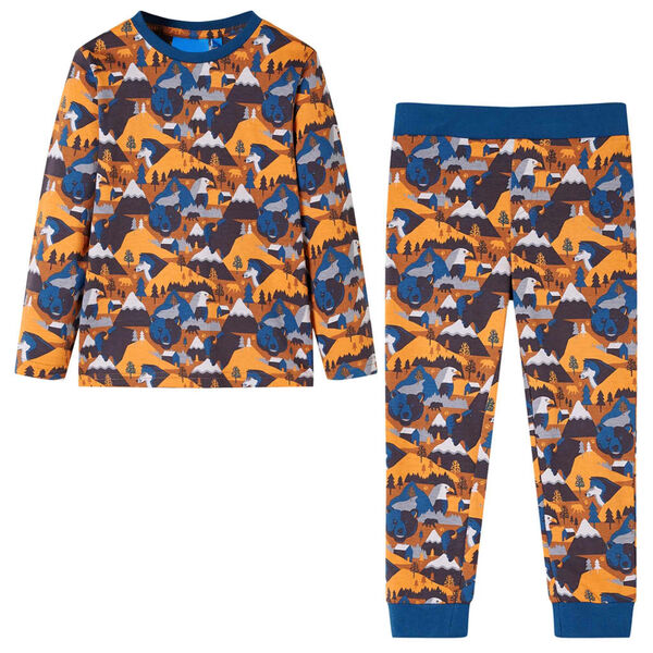 Pijama infantil de manga larga coñac 116 116 (5-6 años)