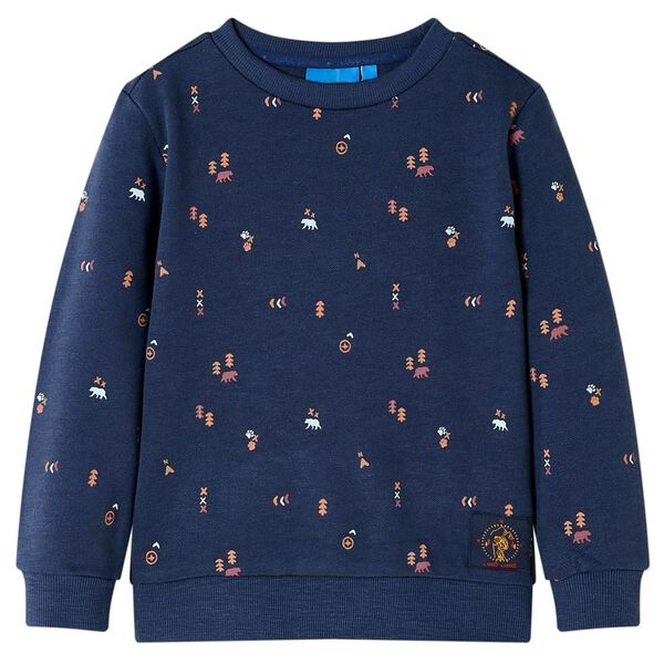 Sudadera infantil azul marino mélange 128 128 (7-8 años)
