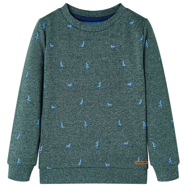 Sudadera infantil verde oscuro melange 116 116 (5-6 años)