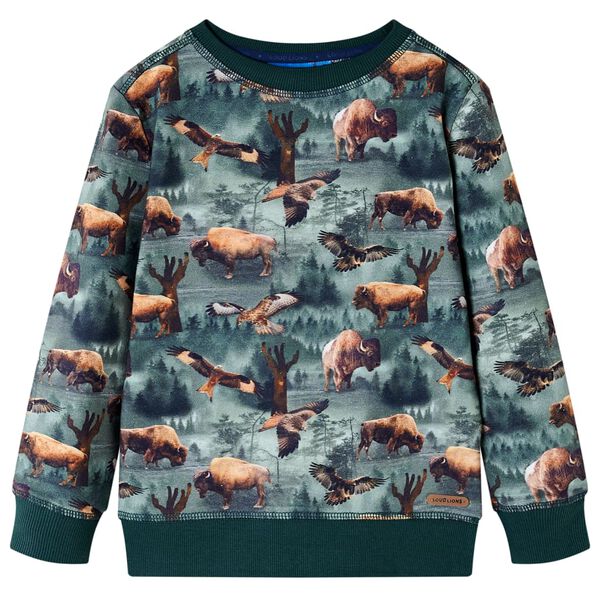 Sudadera infantil verde oscuro 116 116 (5-6 años)