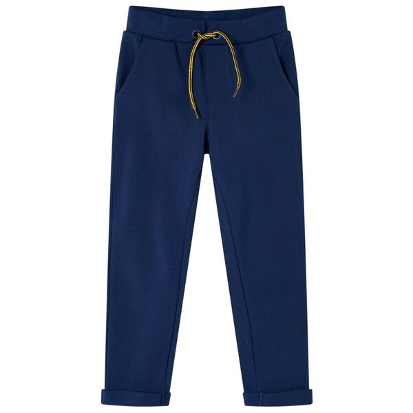 Pantalones infantiles con cordón azul marino 128 128 (7-8 años)