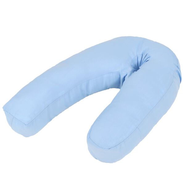 Almohada de embarazo con forma de J 54x(36-43) cm azul Azul