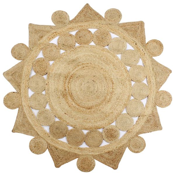 Alfombra hecha a mano de yute trenzado 90 cm 133713