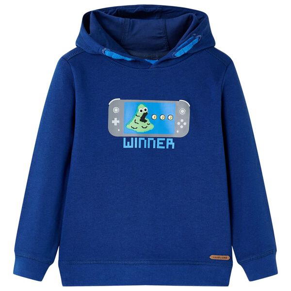 Sudadera infantil con capucha azul marino 128 128 (7-8 años)