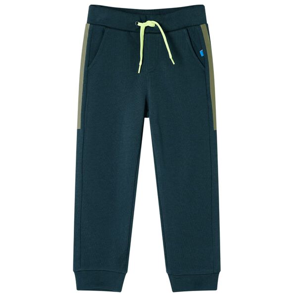 Pantalones de chándal infantiles con cordón verde musgo 92 92 (1,5 – 2 años)