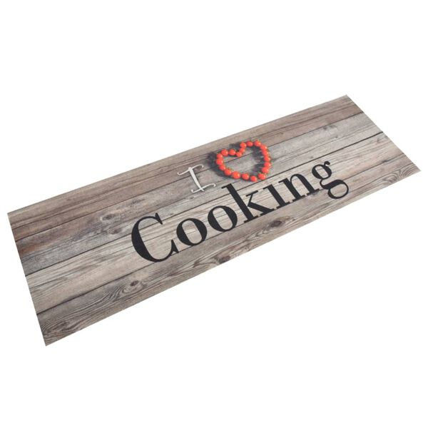 Alfombra de cocina lavable terciopelo cooking gris 60×180 cm Madera 60 x 180 cm