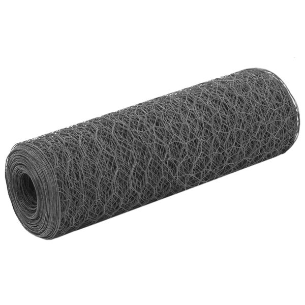 Alambrada de gallinero acero revestimiento PVC gris 25×05 m Gris 143275
