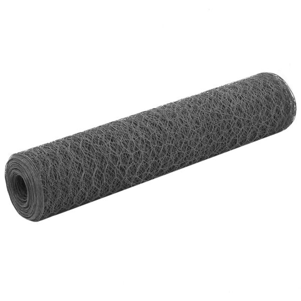 Alambrada de gallinero acero revestimiento PVC gris 25×075 m Gris 0.75 m