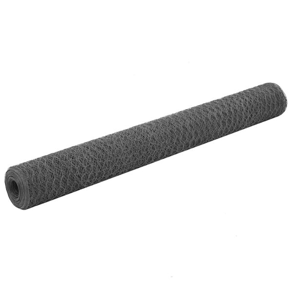 Alambrada de gallinero acero revestimiento PVC gris 25×12 m Gris 143287