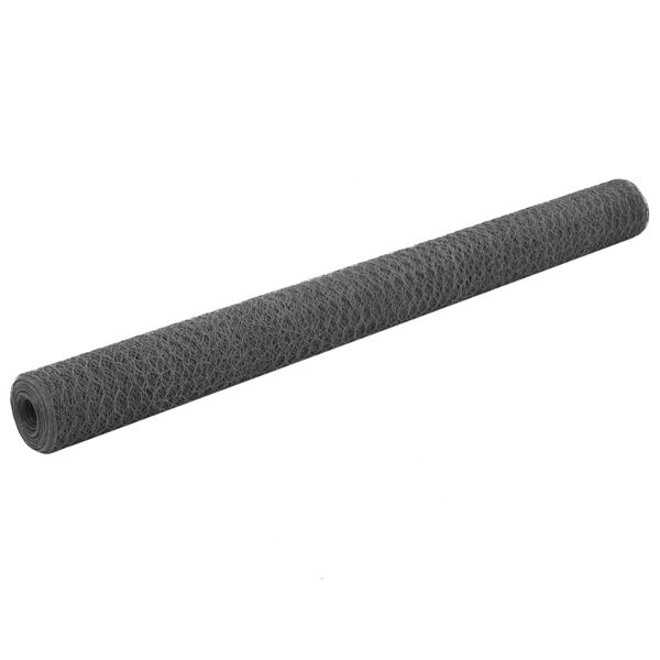 Alambrada de gallinero acero revestimiento PVC gris 25×15 m Gris 143294