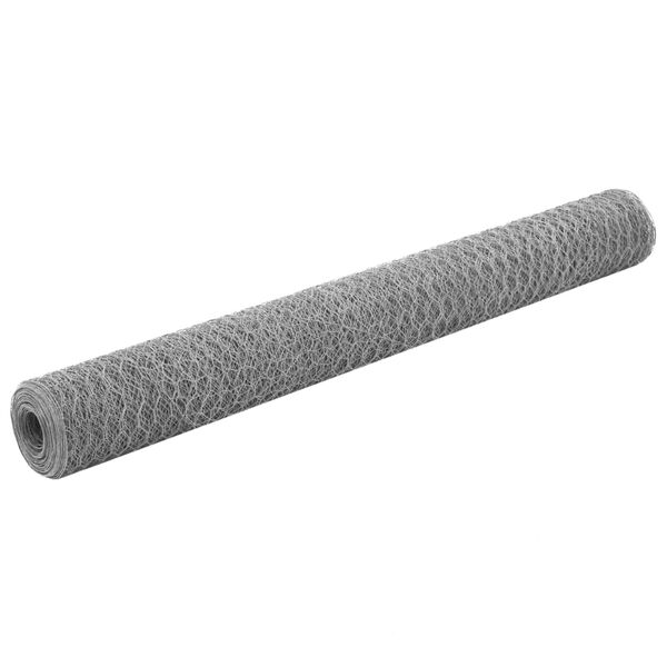Alambrada de gallinero acero galvanizado plateado 25x12m Plateado 1.2 m
