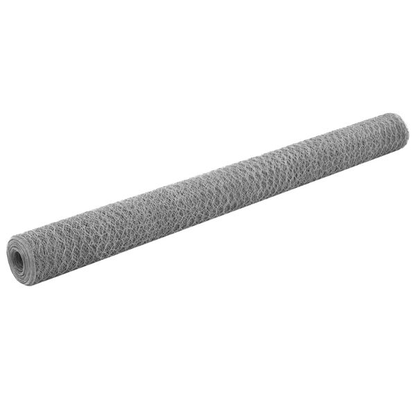 Alambrada de gallinero acero galvanizado plateado 25×15 m Plateado 143329