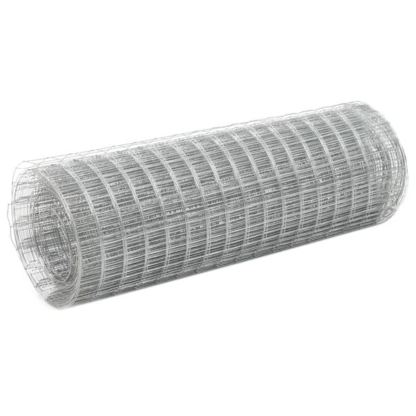 Alambrada de gallinero acero galvanizado plateada 10×05 m Plateado 10 x 0.5 m 16 x 16 mm