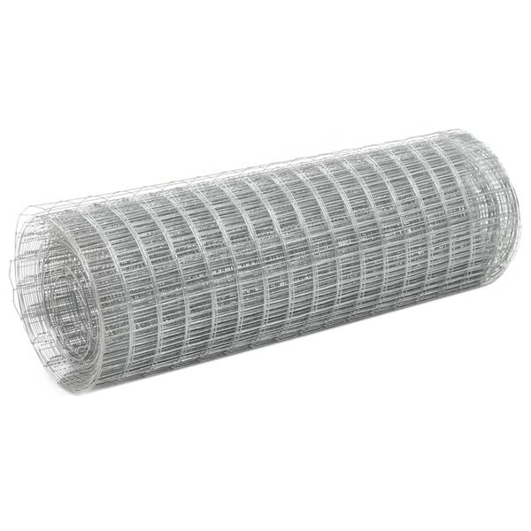 Alambrada de gallinero acero galvanizado plateada 10×05 m Plateado 10 x 0.5 m 25 x 25 mm