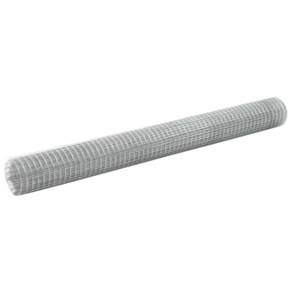 Alambrada de gallinero acero galvanizado plateada 10×15 m Plateado 10 x 1,5 m 25 x 25 mm