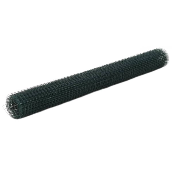 Alambrada de gallinero acero recubrimiento PVC verde 25×15 m Verde 25 x 1,5 m 25 x 25 mm