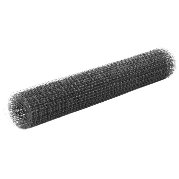 Alambrada de gallinero acero con recubrimiento PVC gris 10×1 m Gris 10 x 1 m 16 x 16 mm