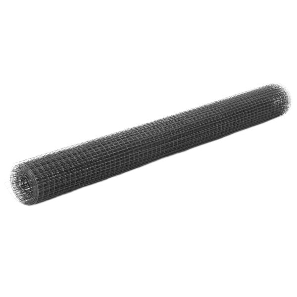 Alambrada de gallinero acero revestimiento PVC gris 10×15 m Gris 10 x 1,5 m 19 x 19 mm