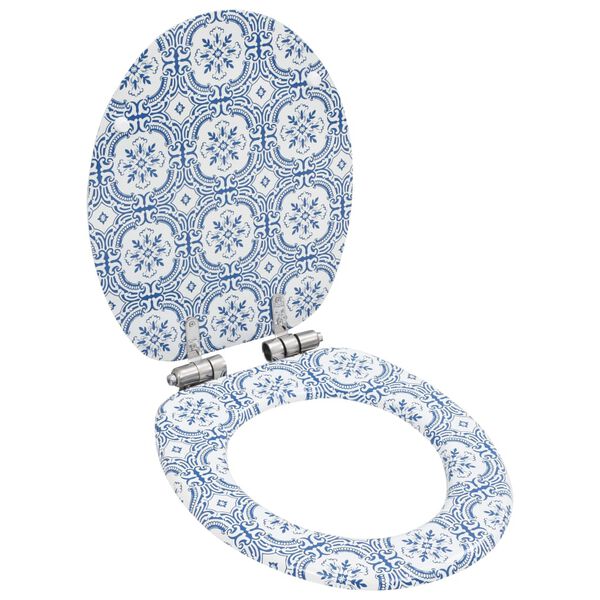 Asiento inodoro WC tapa de cierre suave MDF diseño porcelana Porcelana