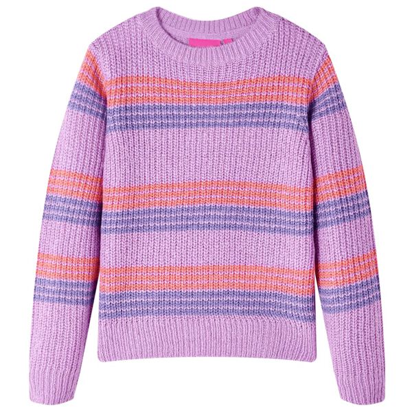 Jersey de punto infantil con rayas color lila y rosa 128 128 (7-8 años)