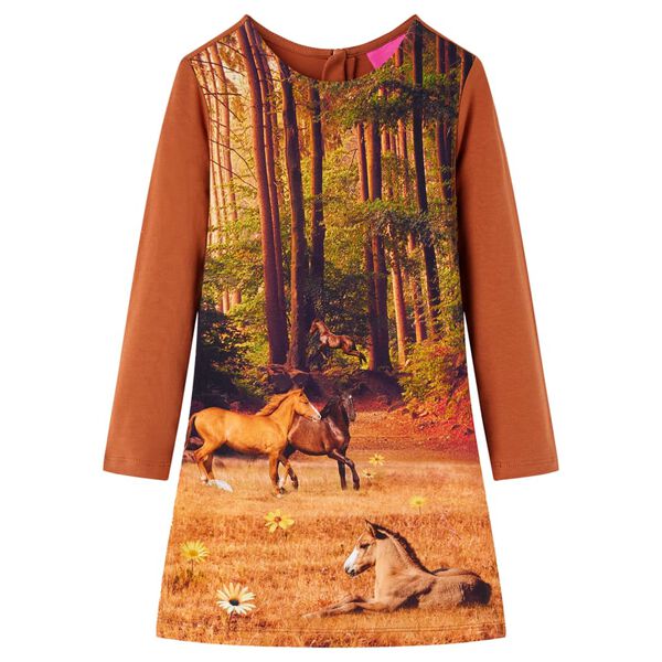 Vestido infantil de manga larga color coñac 104 Coñac 104 (3-4 años)