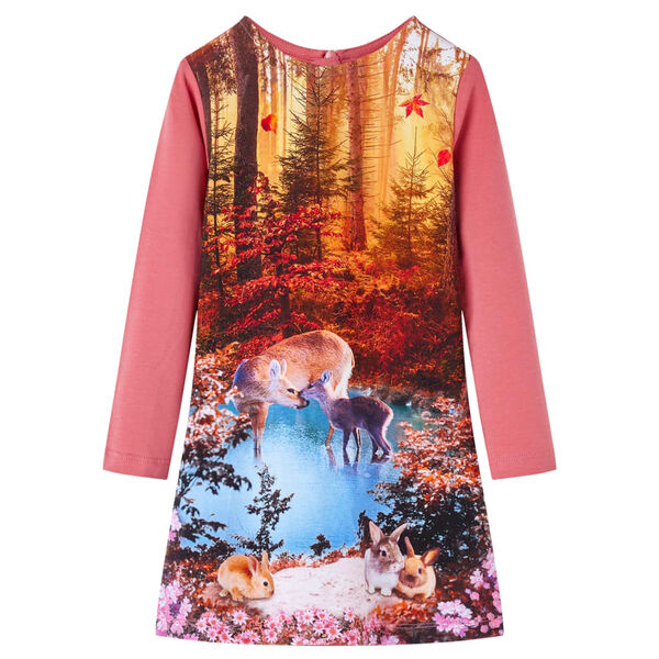Vestido infantil de manga larga rosa 116 Rosa 116 (5-6 años)