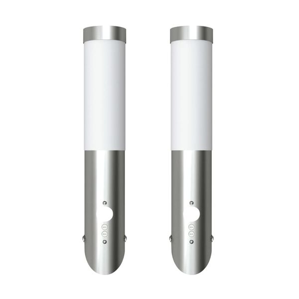 2 Apliques de exterior con detector de movimiento acero inoxidable