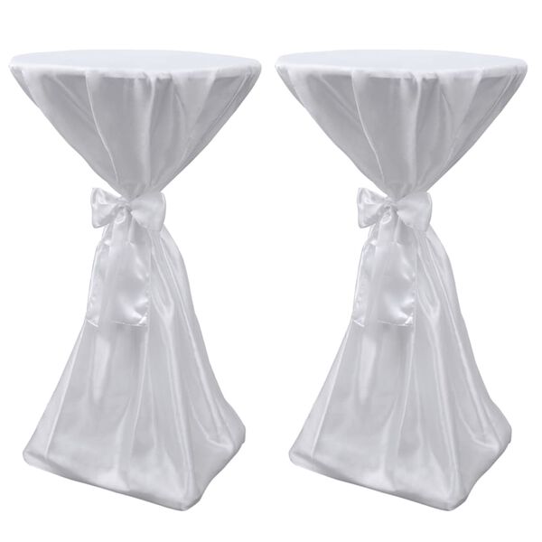 2 manteles blancos de 60 cm con lazo 60 cm