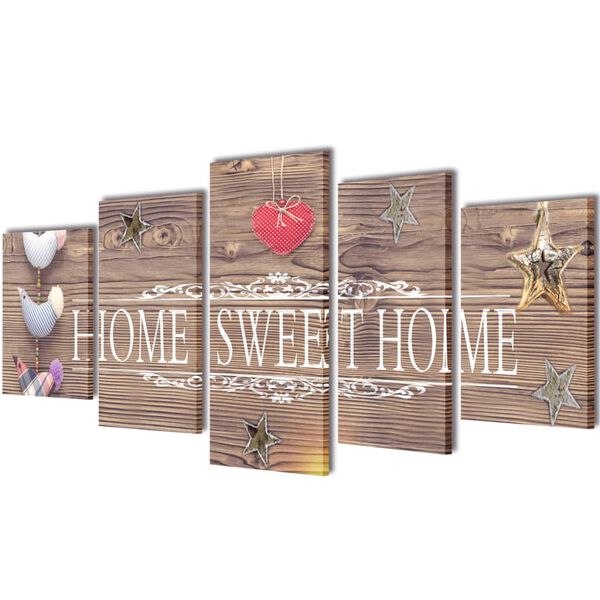 Set decorativo de lienzos para pared Home sweet home 100x50cm Hogar dulce hogar 100 x 50 cm