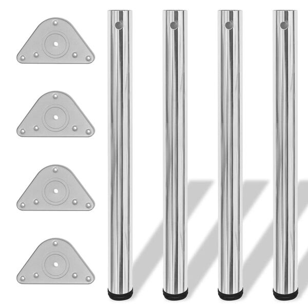 4 Patas de mesa ajustables en alturas 710 mm color cromo Cromado 242142