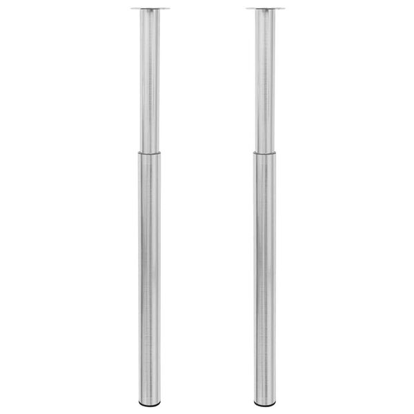 2 Patas Telescópicas para Mesa 710mm-1100mm (Color Acero inoxidable) Acero inoxidable