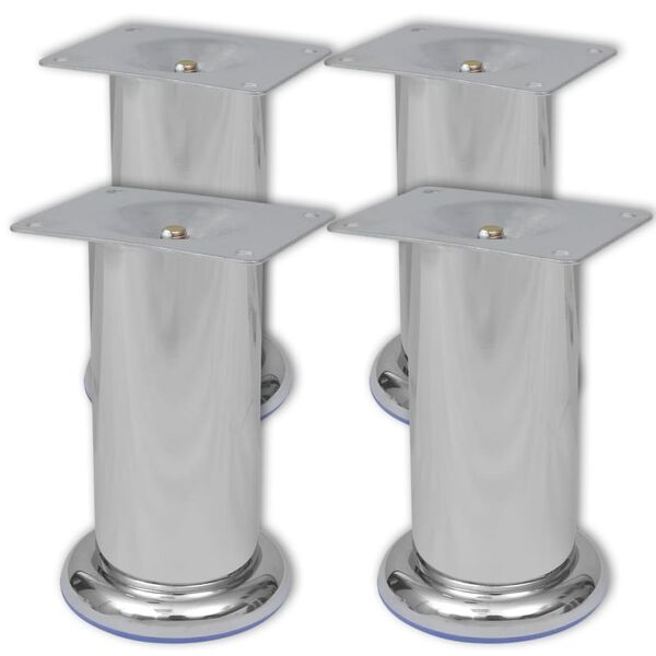 4 Patas Redondas para Sofá 120 mm (Color Cromo) 120 mm